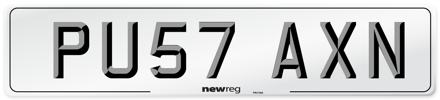 PU57 AXN Number Plate from New Reg